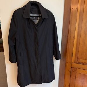 Vintage London Fog Black Trench Coat w/Removable Liner & Hood, XL- Classic